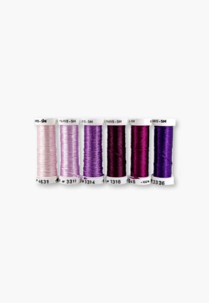 Au Ver à Soie Soie de Paris “Violet” – Pack of 6 Spools (5m each) – 100% Silk