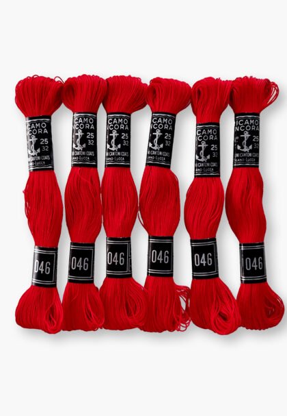 Cucirini Cantoni Coats “Ancora” 046 Red – 6 Skeins – Mercerised Cotton