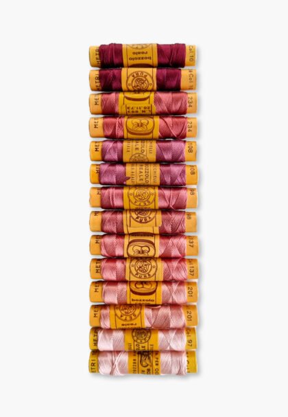 Bozzolo Reale & Tre Stelle – Vintage Silk Thread – Size 24 – 14 Antique Rose Spools