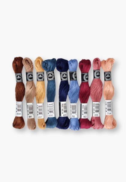 DMC Cotton à Broder 25 – Borgo Umbro Set – 9 Embroidery Skeins