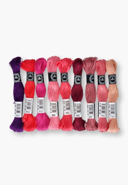 DMC Cotton à Broder 25 – Floral Contrast Set – 9 Embroidery Skeins