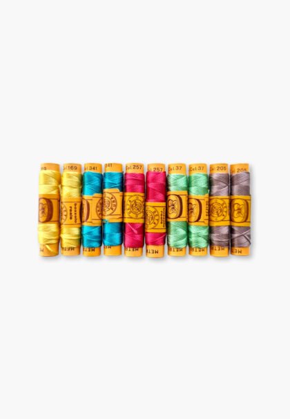 Bozzolo Reale & Tre Stelle – Silk Thread – Size 24 – 10 Holiday Film Postcard Spools