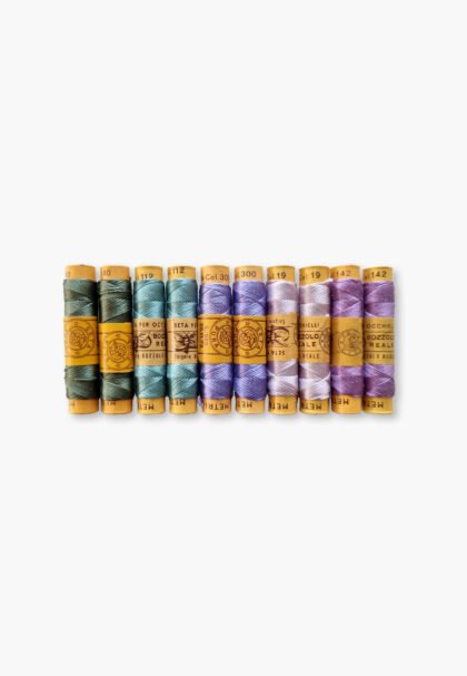 Bozzolo Reale & Tre Stelle – Silk Thread – Lavender Flowers Set – 10 Spools