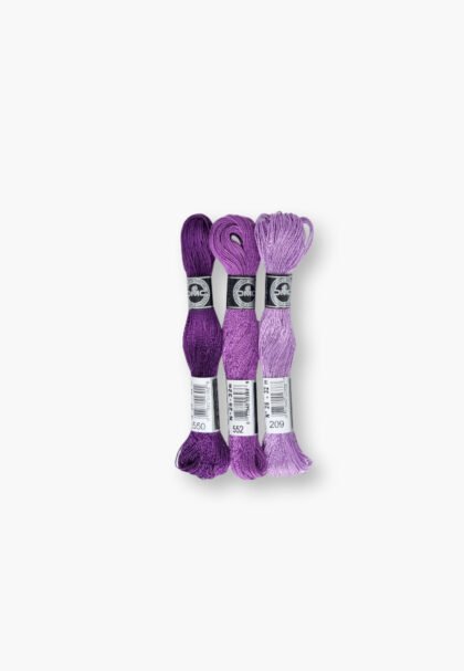 DMC Cotton à Broder 25 – Lilac Flowers Set – 3 Embroidery Skeins