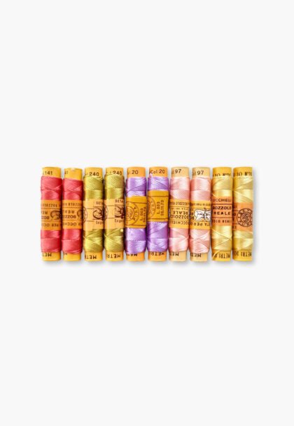 Bozzolo Reale & Tre Stelle – Vintage Silk Thread – Size 24 – 10 Macaron Parisien Spools