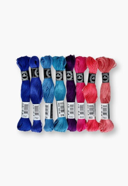 DMC Cotton à Broder 25 – Midnight Neon Set – 8 Embroidery Skeins