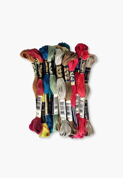 DMC Mouliné Spécial 117 – Olives & Flowers Mystery Pack – 19 Vintage Skein