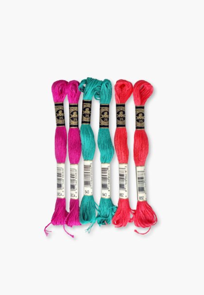DMC Mouliné Spécial 117 – Neon Berry Set – 6 Skeins – Vintage