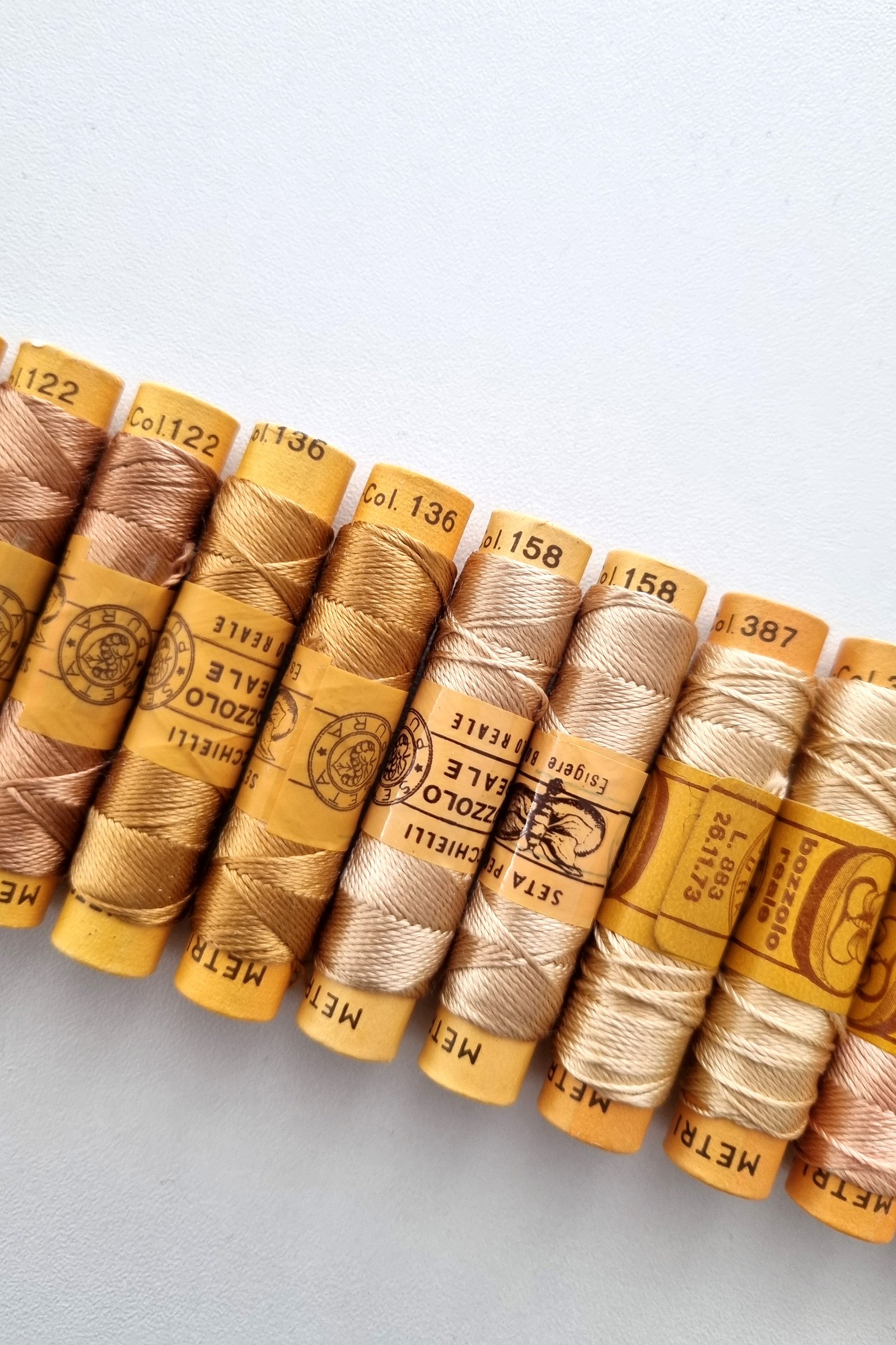 Bozzolo Reale & Tre Stelle – Silk Thread – Nude Hazelnut Set – 14 Spools - Image 7
