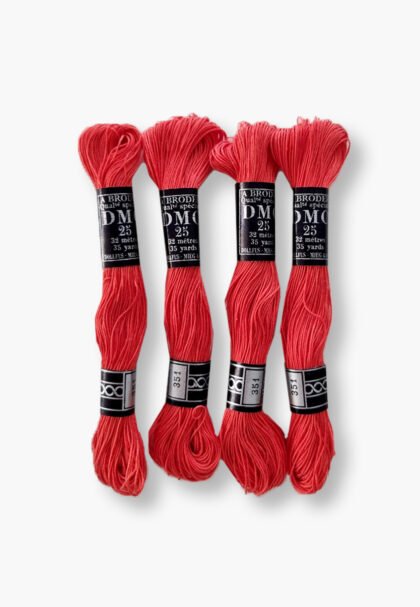DMC À Broder 25 - Colour 351 – 4 Vintage Skeins – Dollfus Mieg & Cie