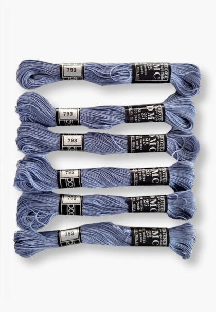 DMC À Broder 25 - Colour 793 – 6 Vintage Skeins – Dollfus Mieg & Cie