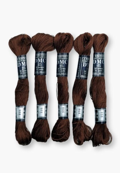 DMC À Broder 25 - Colour 898 – 5 Vintage Skeins – Dollfus Mieg & Cie