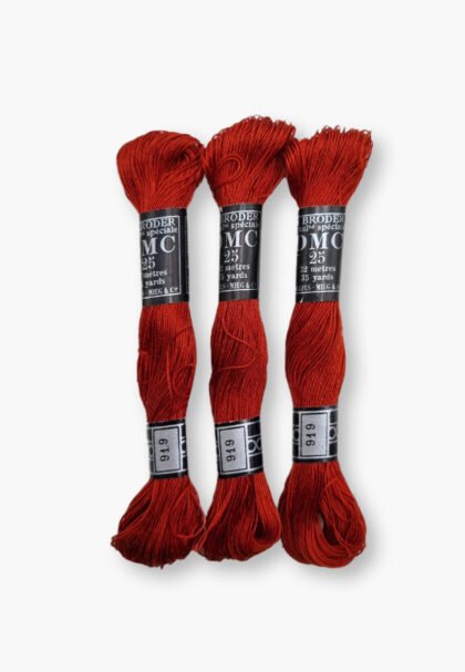 DMC À Broder 25 - Colour 919 – 3 Vintage Skeins – Dollfus Mieg & Cie