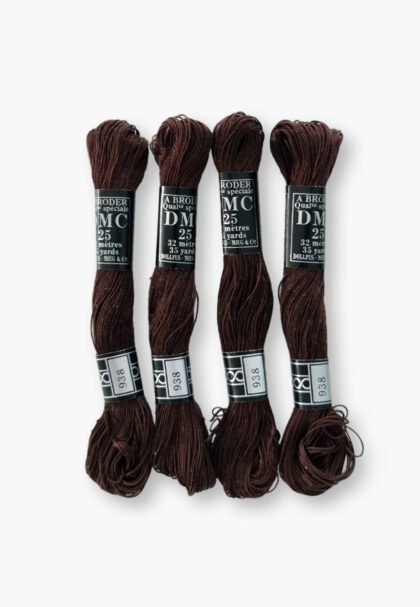 DMC À Broder 25 - Colour 938– 4 Vintage Skeins – Dollfus Mieg & Cie