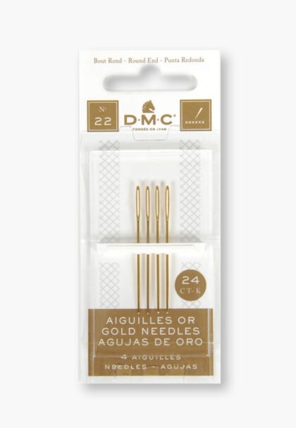 DMC – Gold-Plated Embroidery Needles – Pack of 4 (Sizes 22)