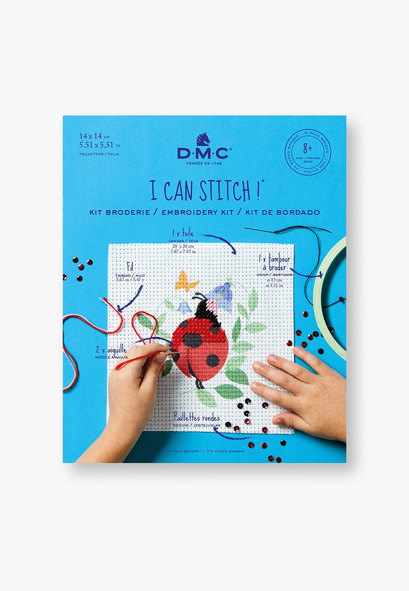 DMC – I Can Stitch Ladybird Half Cross Stitch Kit – Children Kit