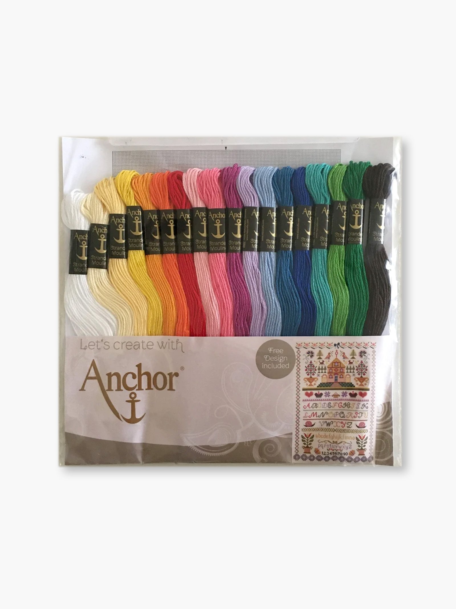 Anchor Stranded Cotton Essential-Sortiment – 18 Stickgarne