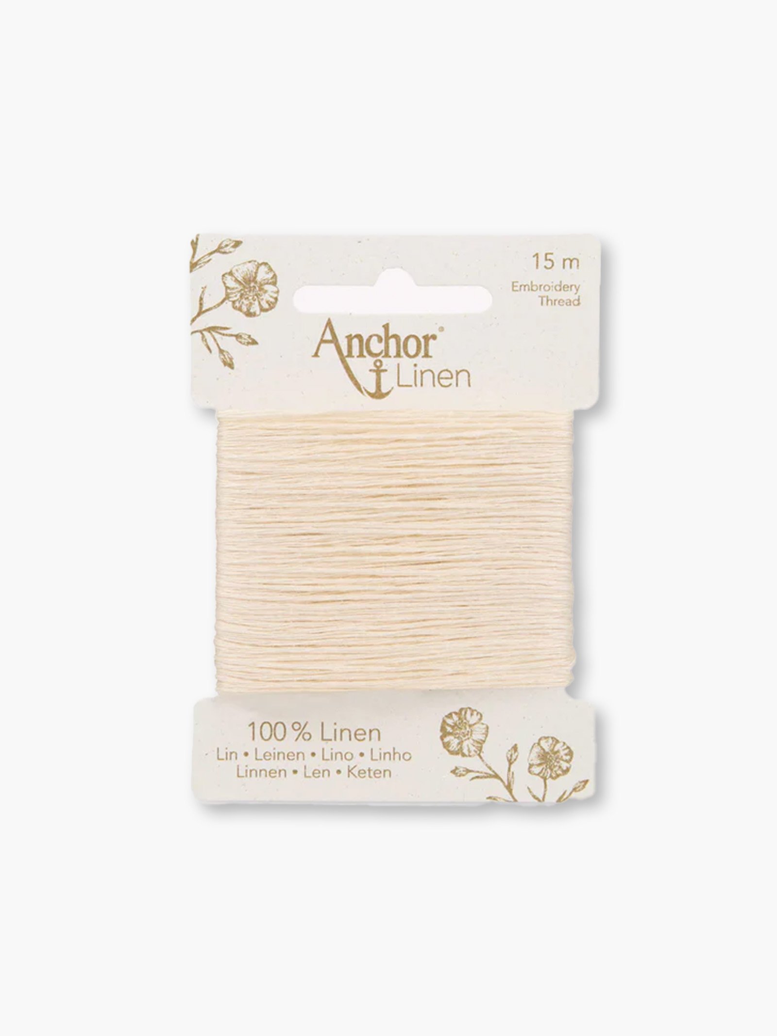 Anchor Leinenstickgarn 02 Elfenbein – 100 % Leinen – 6-fädig – 15 m