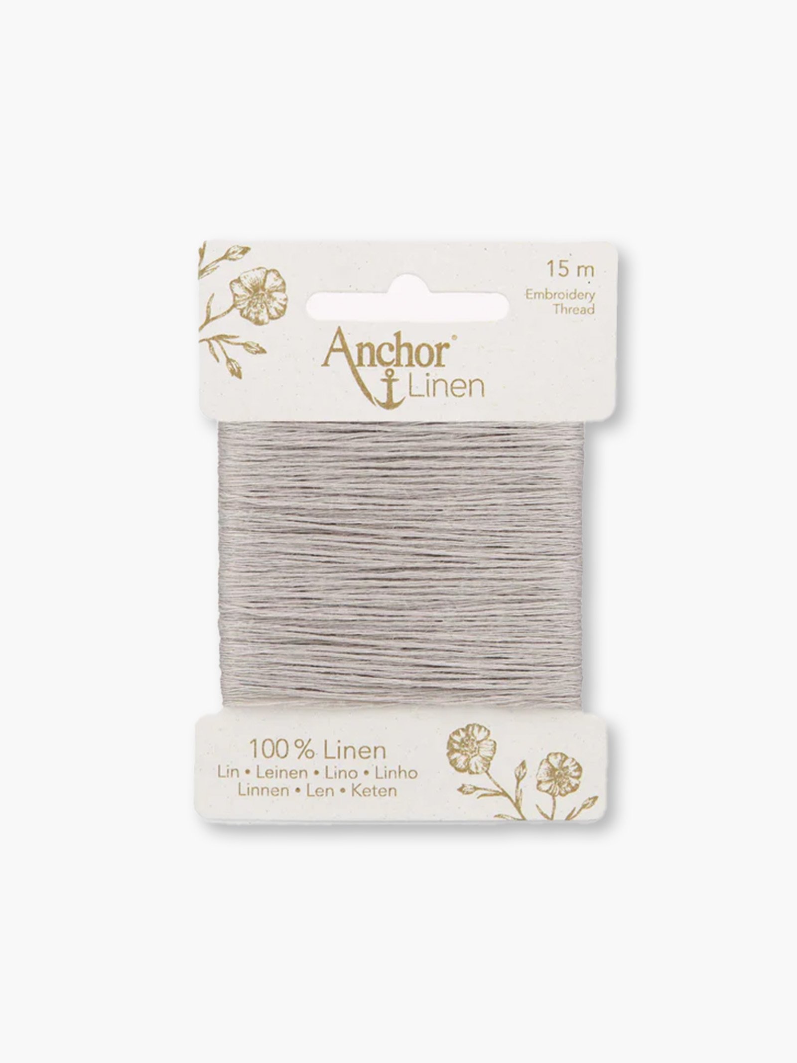 Anchor Leinen-Stickgarn 06 Grau – 100 % Leinen – 6-fädig – 15 m
