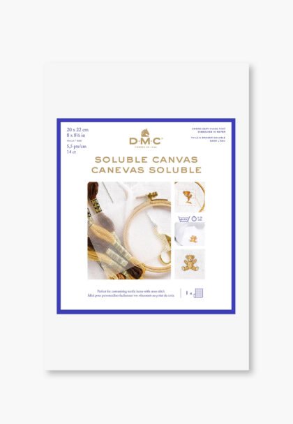 DMC – Soluble Canvas – Water-Soluble Cross Stitch Canvas – 20 × 22 cm
