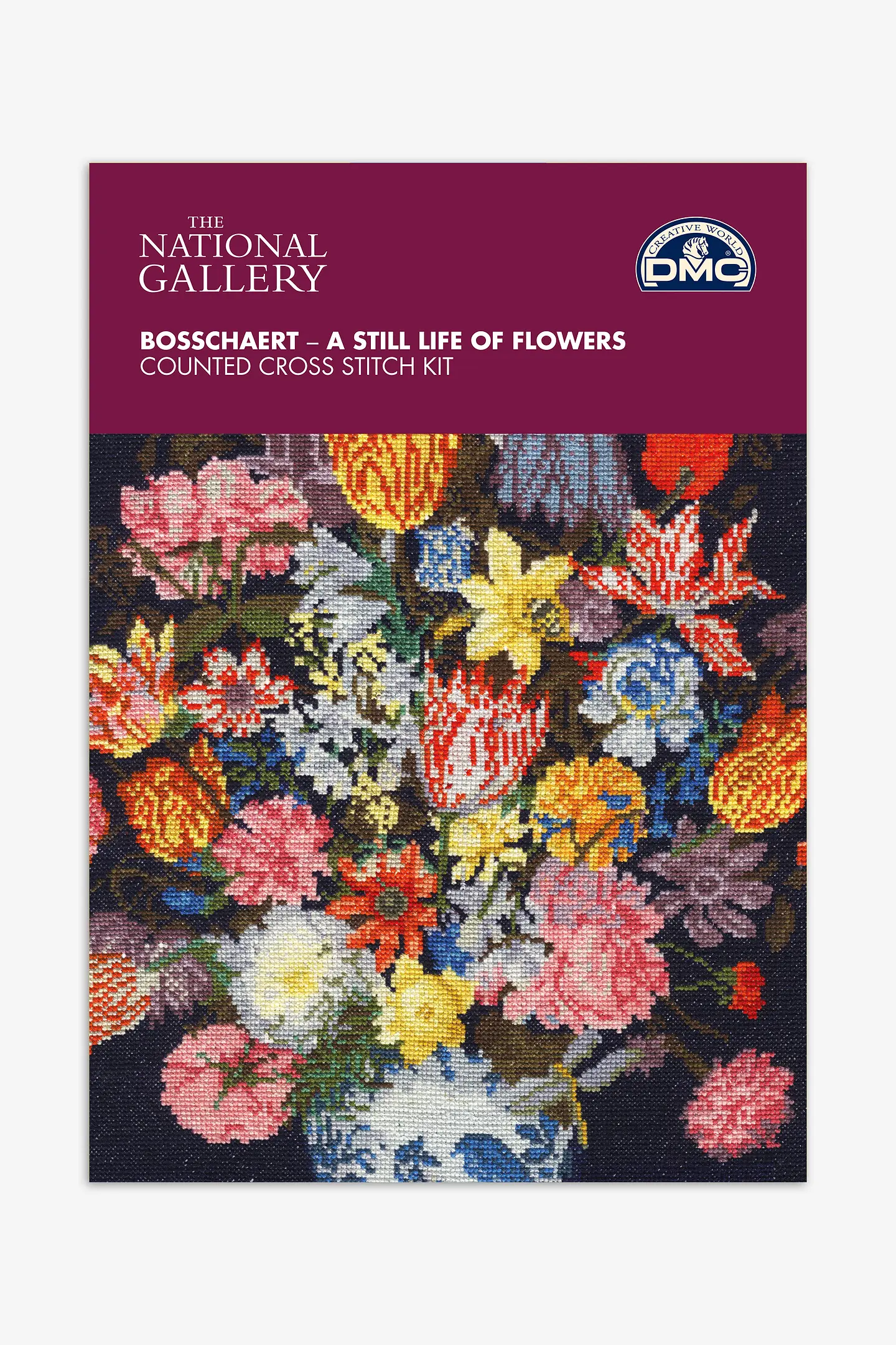 DMC – A Still Life of Flowers Cross Stitch Kit by Ambrosius Bosschaert – Expert - Image 3