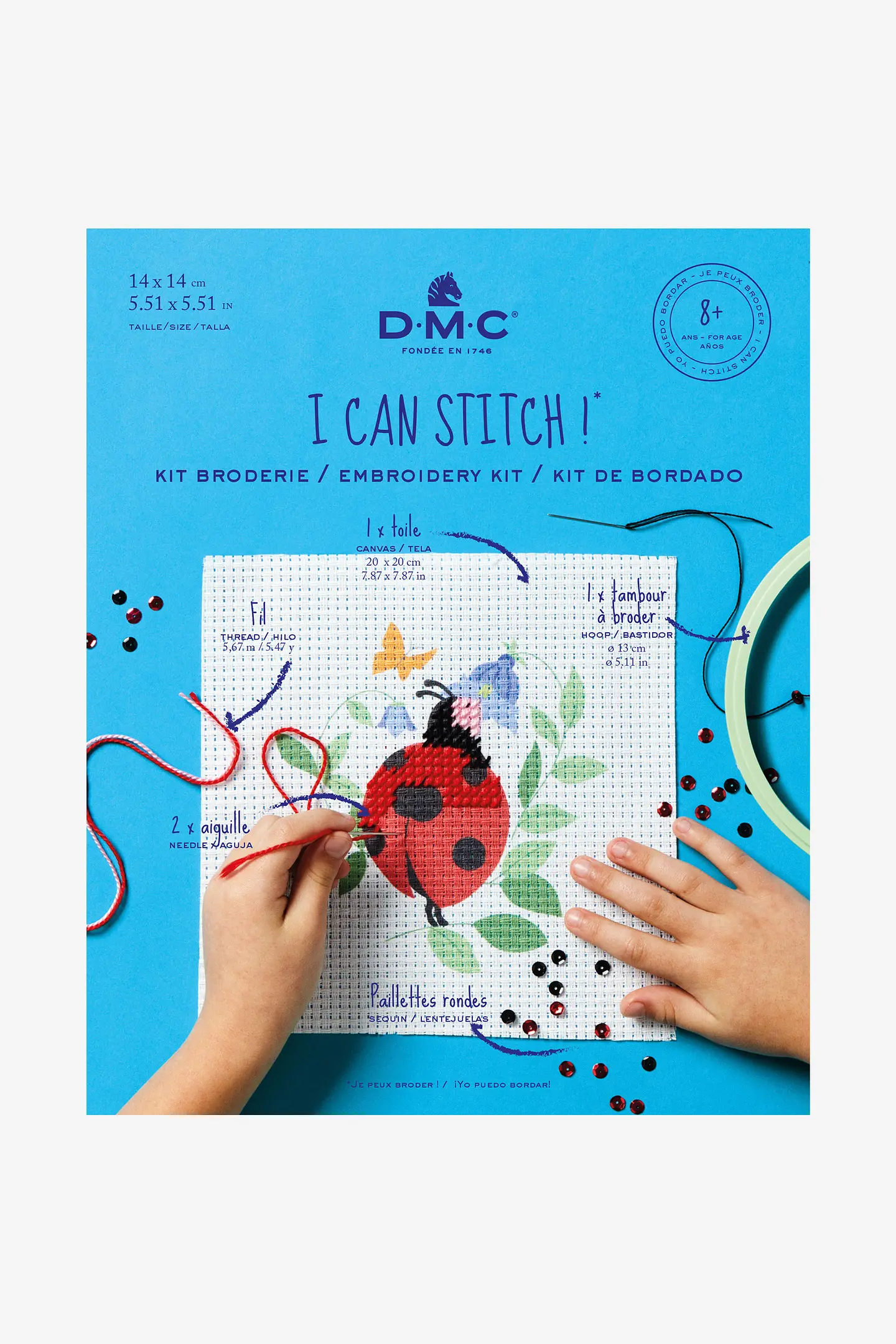 DMC – I Can Stitch Ladybird Half Cross Stitch Kit – Children Kit - Image 5