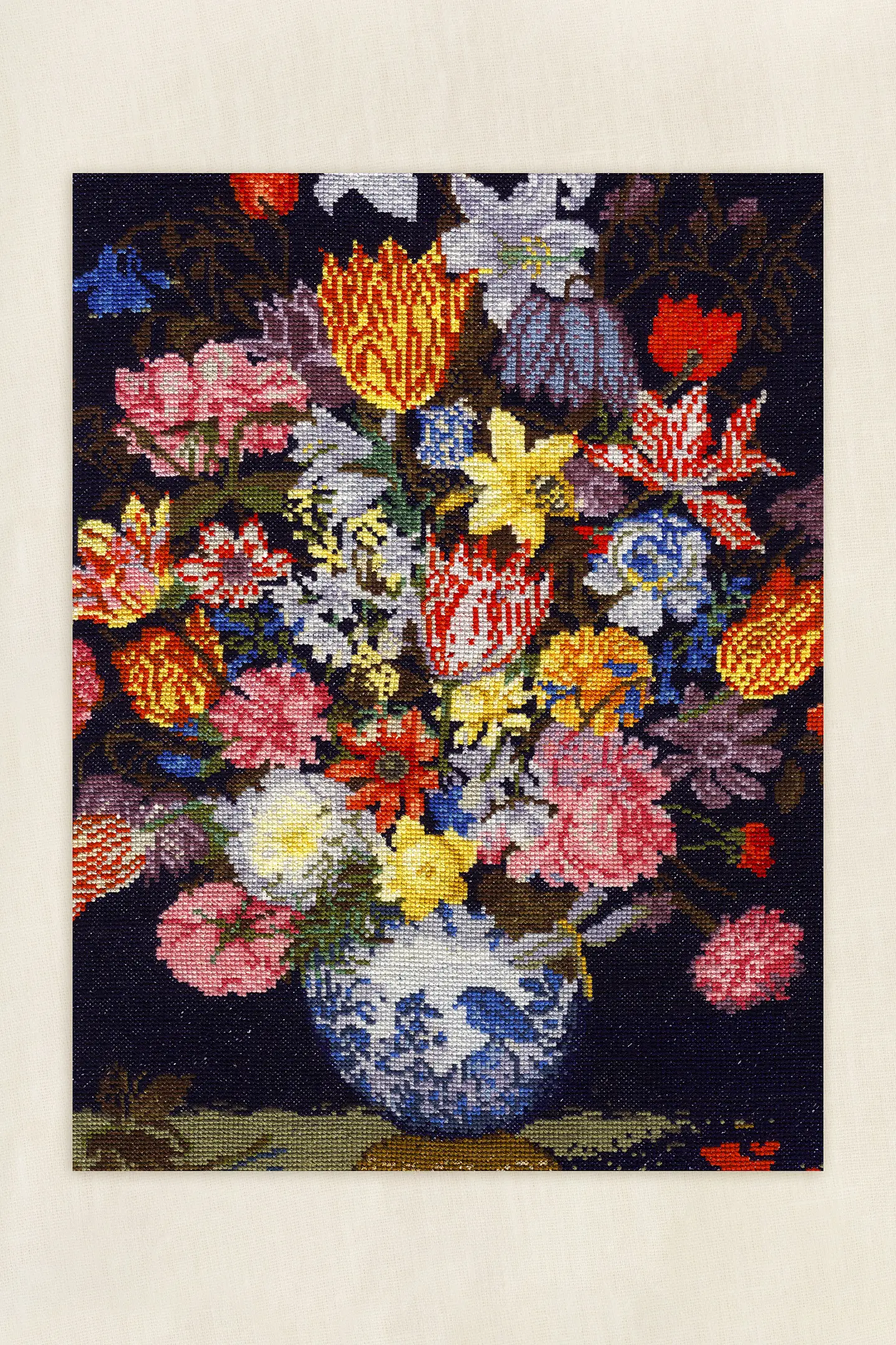 DMC – A Still Life of Flowers Cross Stitch Kit by Ambrosius Bosschaert – Expert - Image 2